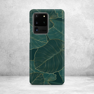 Gold Green Leaves Samsung Case