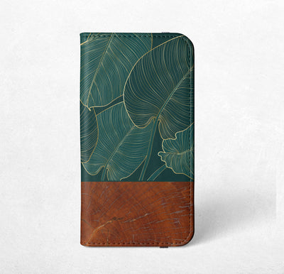 Green Leaves iPhone / Samsung Wallet Case