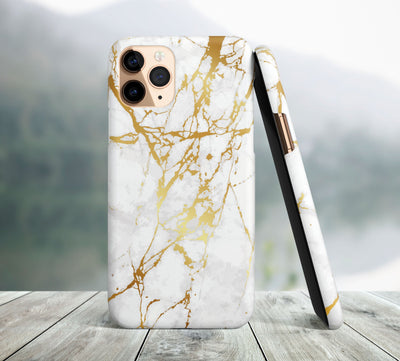 White Marble and Gold iPhone Case II