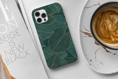 Gold Green Leaves iPhone Case