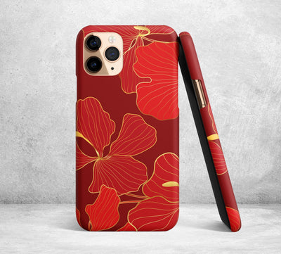 Red Passion Leaves iPhone Case