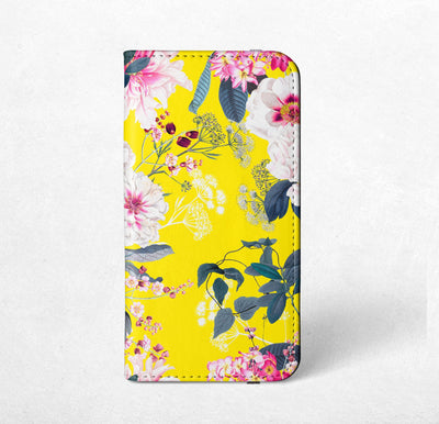 Yellow Pink Roses iPhone / Samsung Wallet Case