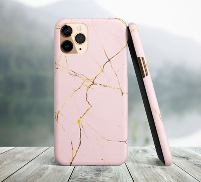 Pink Marble Gold iPhone Case