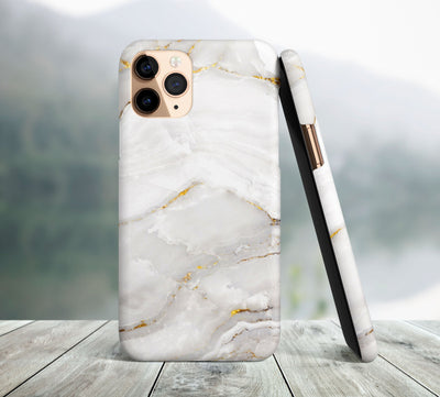 White Marble and Gold iPhone Case