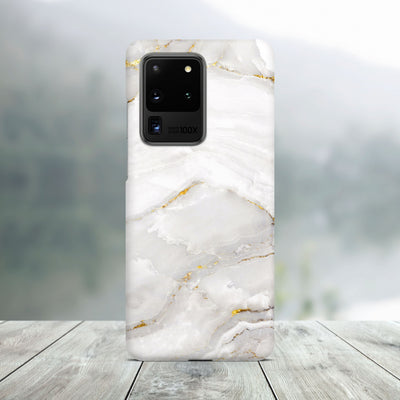 White Marble and Gold Samsung Case