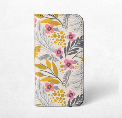 Light Floral iPhone / Samsung Wallet Case