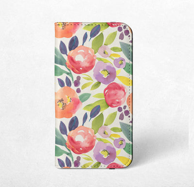 Watercolor Flowers iPhone / Samsung Wallet Case