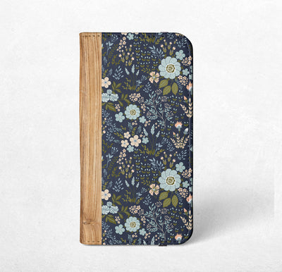 Blue Flower iPhone / Samsung Wallet Case