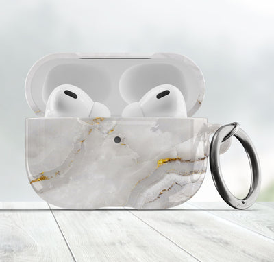 White Marble Airpod Cover